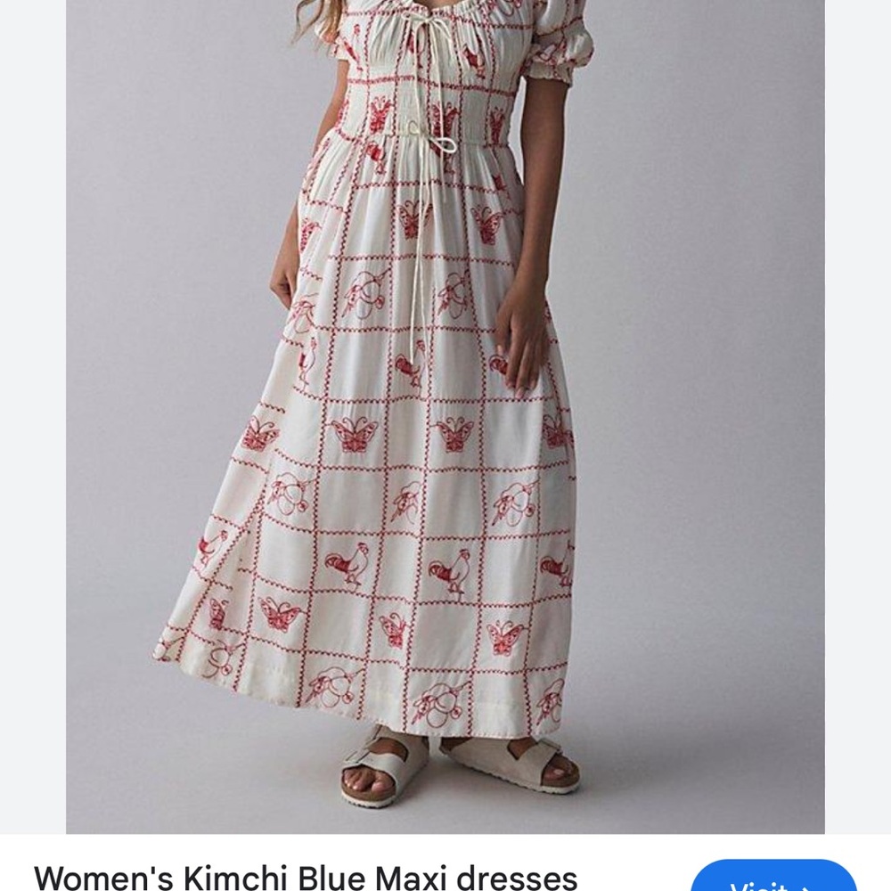 ISO DO NOT BUY Kimchi Blue White Cream Puff Sleeve Sundress